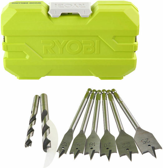 Ryobi Set of 12 Drills with Cylindrical Shank for Wood