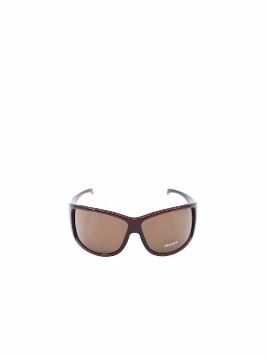 Police Women's Sunglasses with Brown Plastic Frame and Brown Lens 1536S XZ90