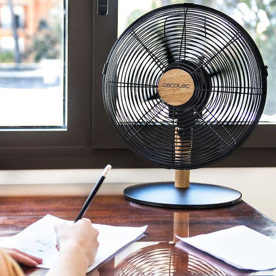 Cecotec EnergySilence 600 WoodDesk Επιτραπέζιος Ανεμιστήρας 40W Διαμέτρου 30cm Μαύρος