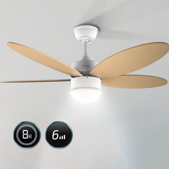 Cecotec EnergySilence Aero 4260 Deckenventilator 106cm mit Leuchte Orange / Weiß