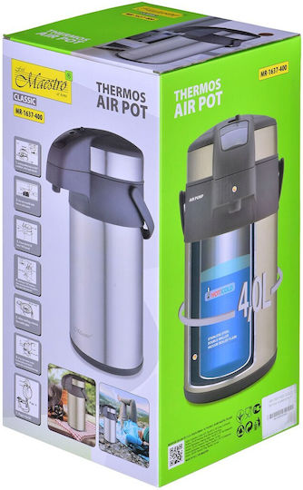 Maestro Maestro Thermosflasche Rostfreier Stahl 4lt Silber