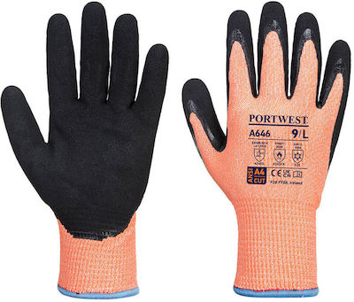 Portwest Nitrile Safety Gloves Cold-Resistant Orange