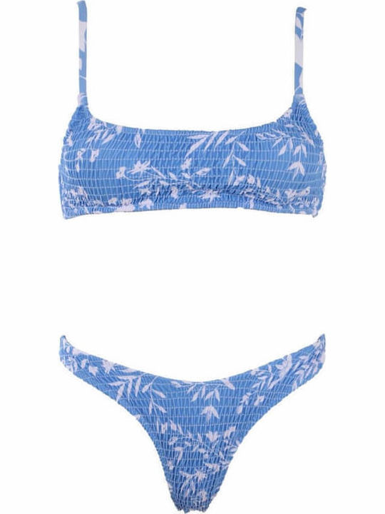 Gigi Bikini Set Sports Bra & Brazil Light Blue