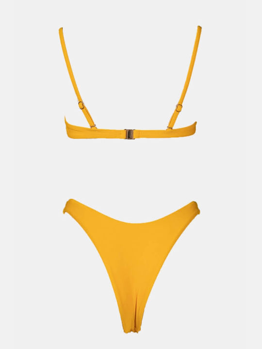 Gigi Bikini-Set Zeichenfolge Hohe Taille Gelb
