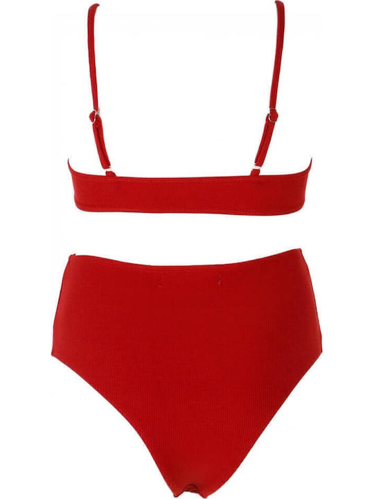 Gigi Set Bikini Μπουστάκι & Brazil Ψηλόμεσο Μπορντό