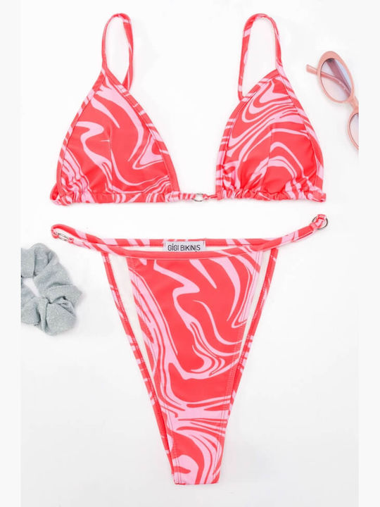 Luigi Bikini-Set mit Verstärkung Hohe Taille Rosa