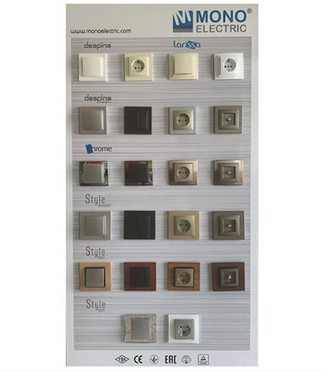 Mono Electric Switch Frame 4 Positions Vertical and Horizontal Installation in Brown Color 500-008530163