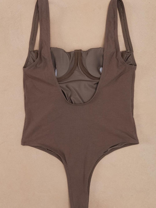 Luigi Padded Swimsuit Brown