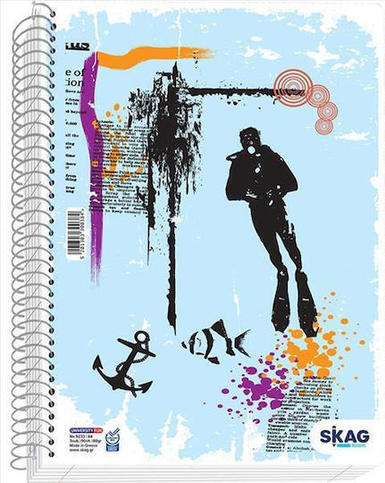 Skag Spiral Caiet Cu dungi A4 Multicolor 1buc