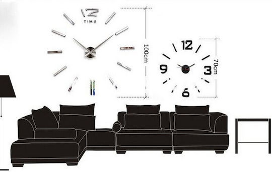 3D Wall Clock Sticker Plastic Red 3D Wall Clock Sticker Plastic Red