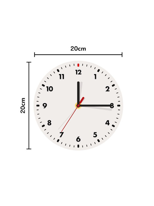 Wall Clock Wooden Multicolour Ø20cm