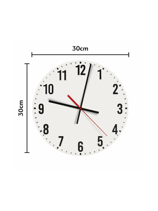 Silent Wall Clock Wooden Light Blue Ø30cm