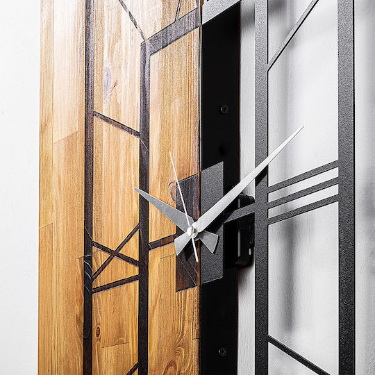 Wallity 3D Wall Clock Wooden Brown 49x3cm