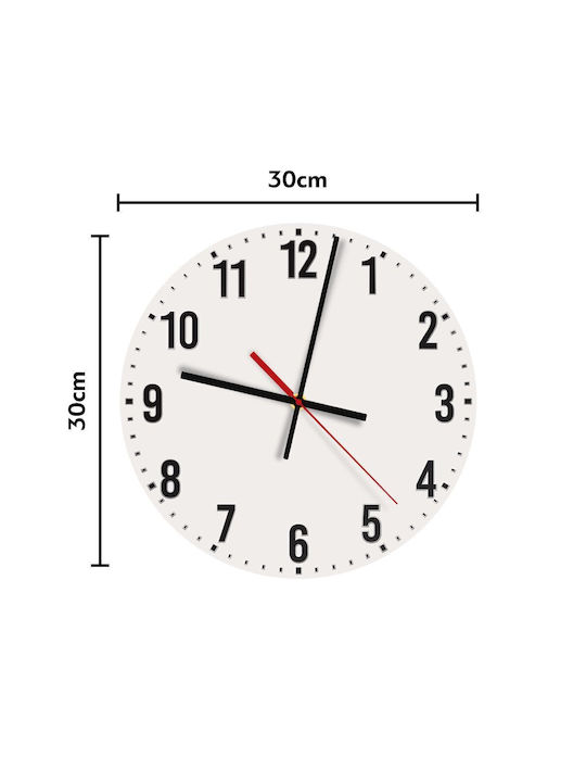 Silent Wall Clock Wooden Pink Ø30cm