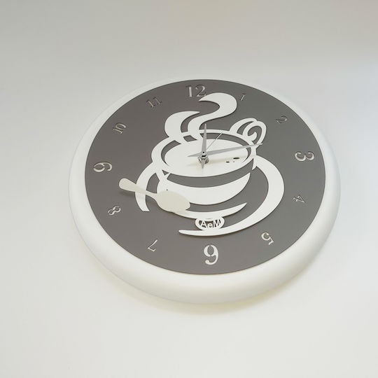 Arti E Mestieri 3D Wall Clock Metallic White Ø30cm
