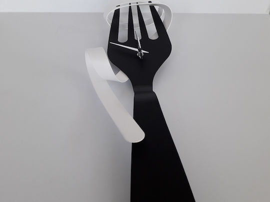 Arti E Mestieri 3D Ρολόι Τοίχου Μεταλλικό Μαύρο 26x70cm