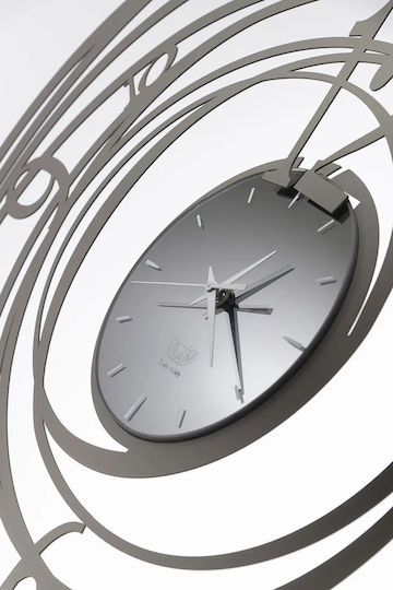 Arti E Mestieri 3D Wanduhr Metallisch Gray