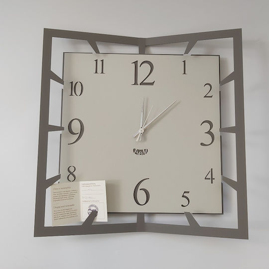 Arti E Mestieri 3D Wall Clock Metallic Gray 40x40cm