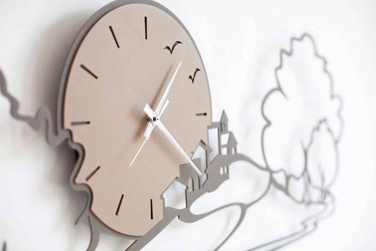 Arti E Mestieri Wall Clock Metallic Brown 98x43cm