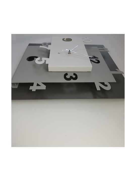 Arti E Mestieri 3D Ρολόι Τοίχου Μεταλλικό Λευκό 40x40cm