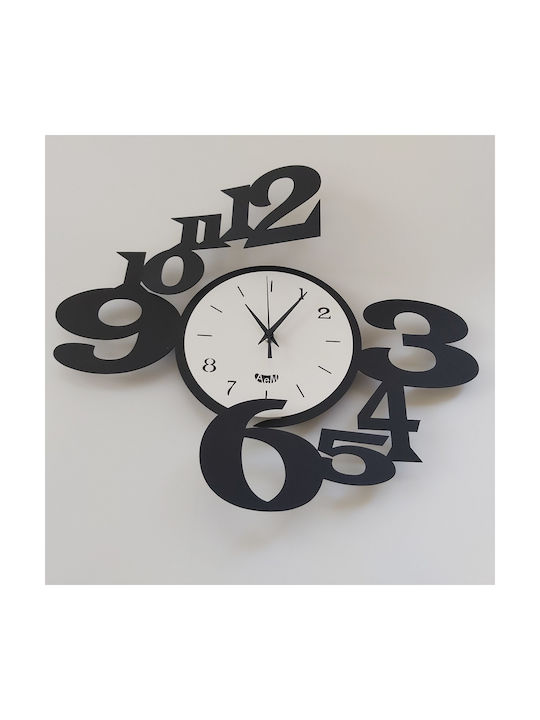 Arti E Mestieri 3D Wanduhr Metallisch Schwarz Ø40cm