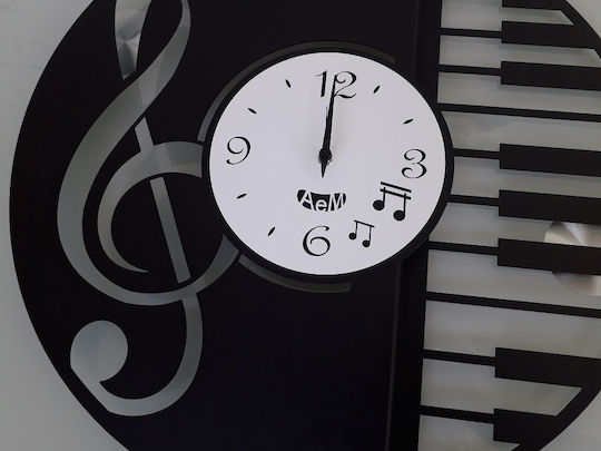Arti E Mestieri Wall Clock Metallic Black Ø50cm