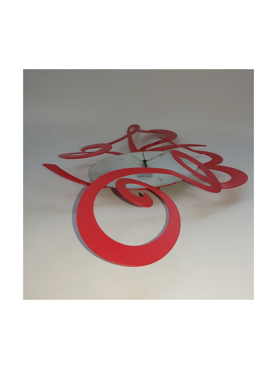 Arti E Mestieri 3D Ceas de Perete Metalic Roșu 51x34cm
