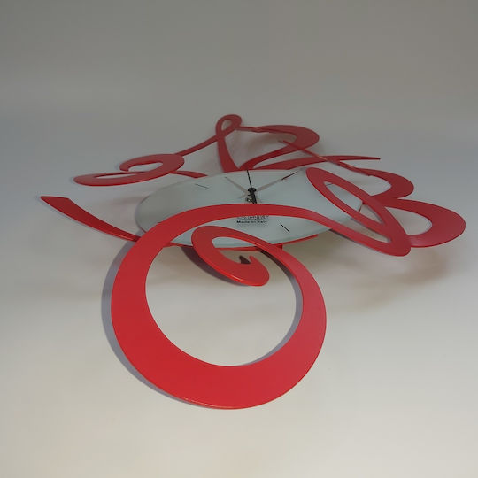 Arti E Mestieri 3D Wall Clock Metallic Red 51x34cm