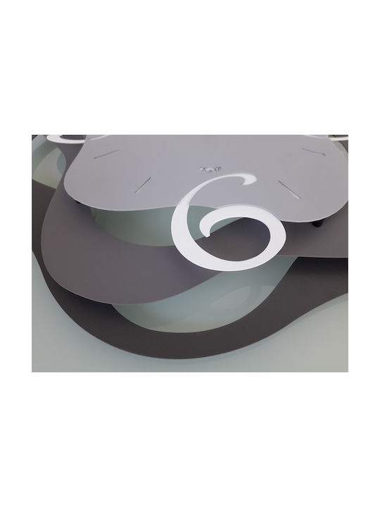 Arti E Mestieri 3D Ρολόι Τοίχου Μεταλλικό Γκρι Ø62cm