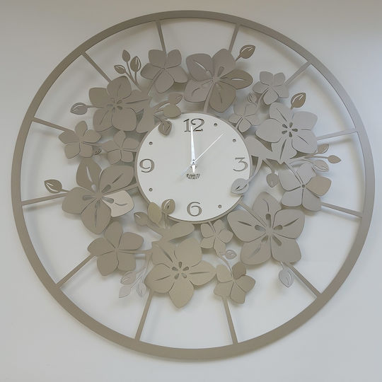 Arti E Mestieri 3D Wall Clock Metallic Beige Ø60cm