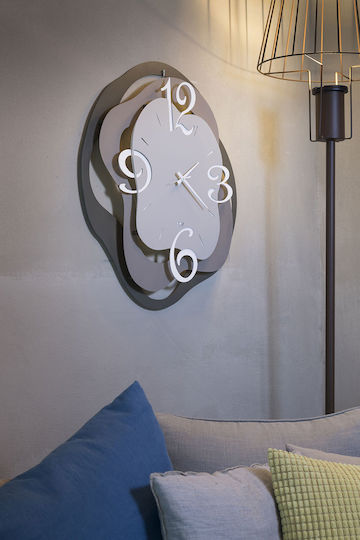 Arti E Mestieri 3D Wall Clock Metallic Gray Ø62cm