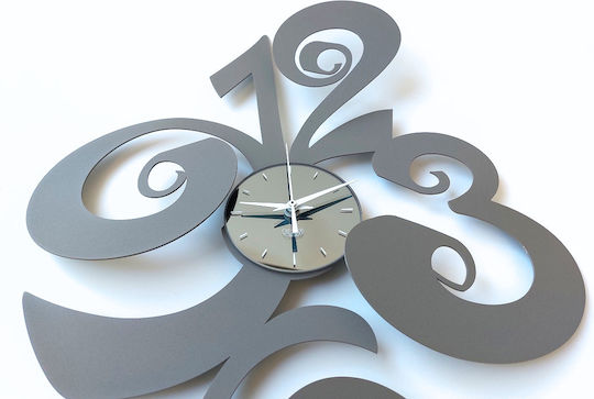 Arti E Mestieri 3D Wanduhr Metallisch Gray 46x60cm