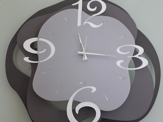 Arti E Mestieri 3D Wall Clock Metallic Gray Ø62cm