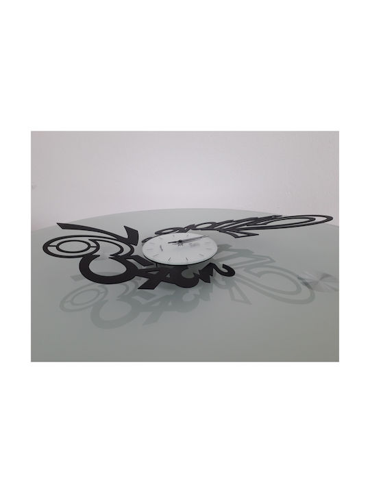 Arti E Mestieri 3D Wanduhr Metallisch Schwarz 53x30cm