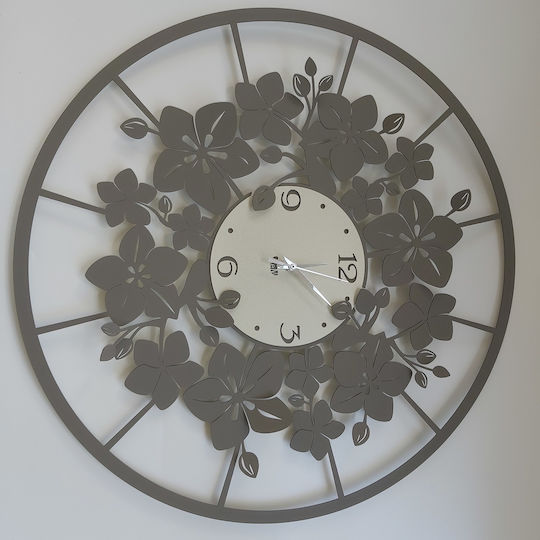 Arti E Mestieri 3D Wall Clock Metallic Gray Ø60cm