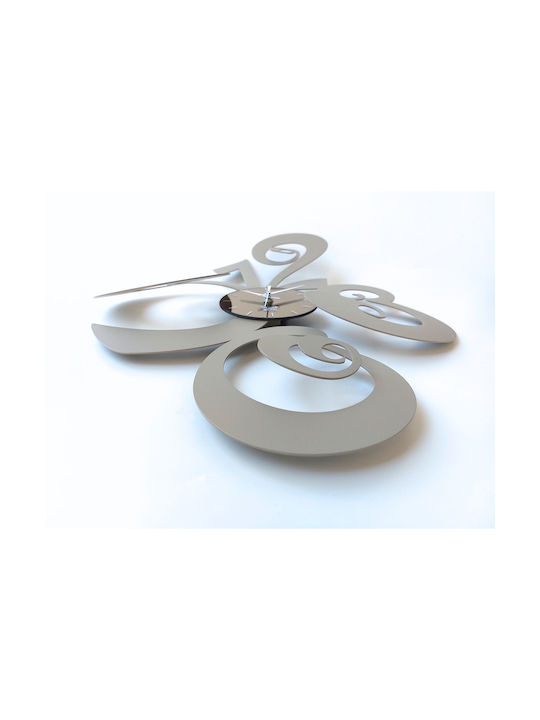 Arti E Mestieri 3D Wanduhr Metallisch Beige 46x60cm