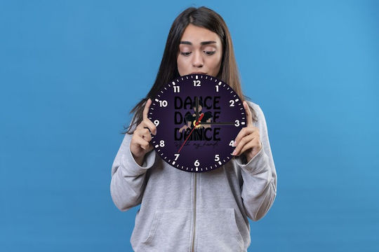 Koupakoupa Ρολόι Τοίχου Ξύλινο Μωβ Ø19cm