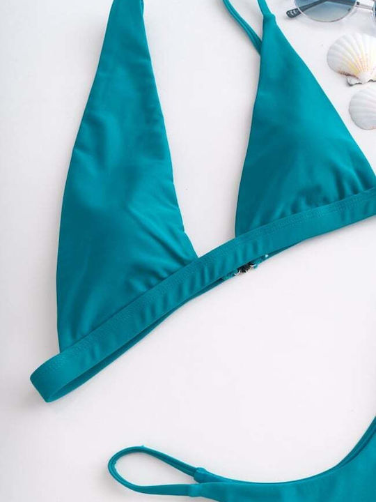 Bikini Set One Shoulder With Removable Padding & Blue Brazil