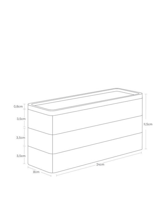 Yamazaki Wooden Jewellery Box White 24x8x11.5cm