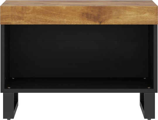 TV-Ständer aus Massivholz Schwarz M60xP33xH43.5cm