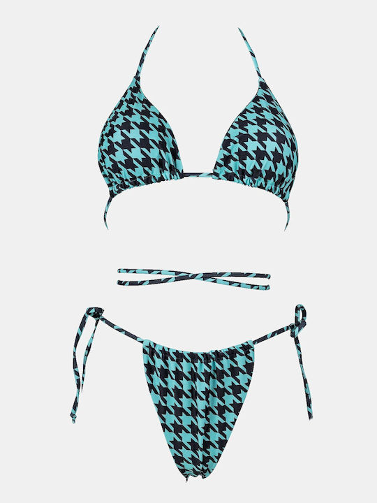 Bikini-Set Dreieck mit Abnehmbarer Verstärkung & Brasilien Türkis
