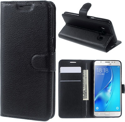 Synthetic Leather Wallet Black (Galaxy J5 2016)