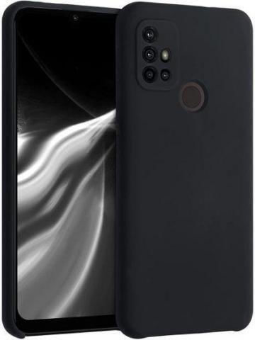 Matt Umschlag Rückseite Silikon Schwarz (Moto G10)