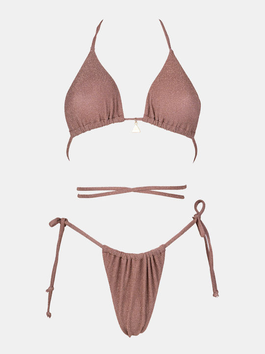 Set Bikini Triangle with Removable Padding Brown