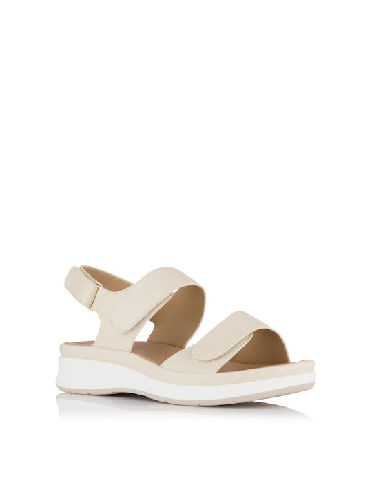 Plato Women's Flat Sandals in Beige Color