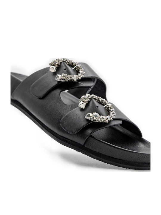 Women's Flat Sandals in Black Color