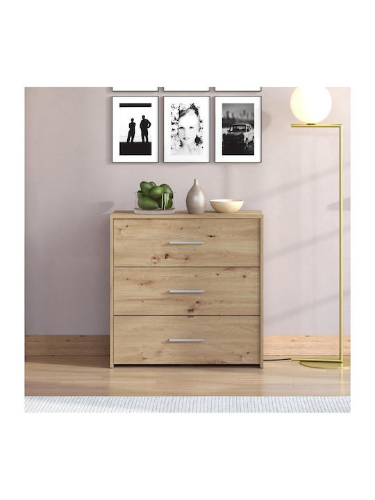 Garona Wooden Chest of Drawers with 3 Drawers Artisan 80.5x33x80.5cm