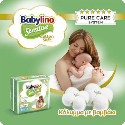 Babylino Scutece cu bandă adezivă Sensitive Cotton Soft Sensitive Nr. 5+ pentru 12-17 kgkg 16buc