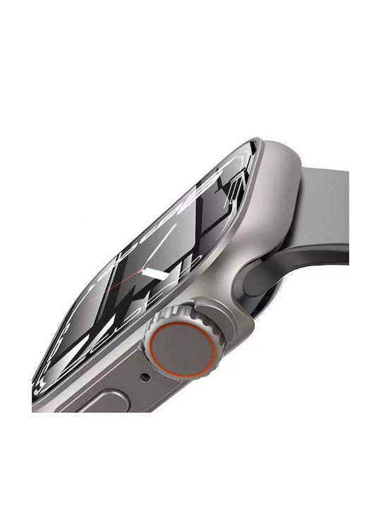 Tech-Protect Defense 360 Plastic Case with Glass Titanium / Orange for Apple Watch 44mm