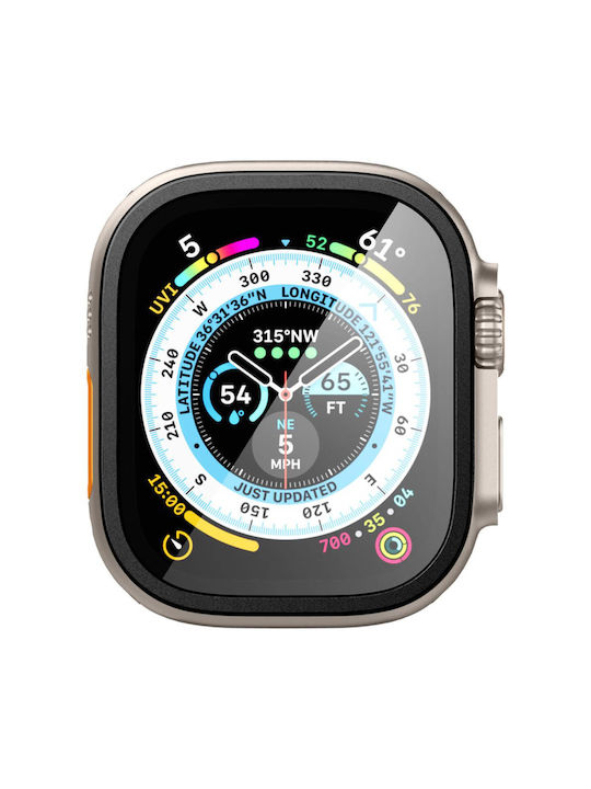 Spigen Glas.TR Slim Pro Plastic Case with Glass in Black color for Apple Watch Ultra 49mm